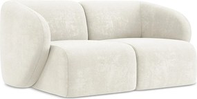 Modułowa sofa 2-osobowa - z tkaniny szenilowej - biały - LANI