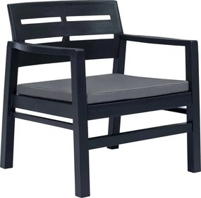 Zestaw antracytowych mebli ogrodowych - Emilly