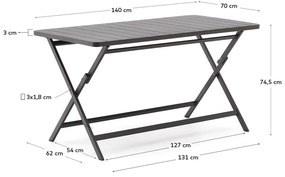 Metalowy stół ogrodowy 70x140 cm Torreta – Kave Home