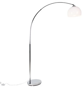 Luk Inteligentna lampa łukowa chromowa z białym kloszem włącznie z Wifi A60 - Arc Basic Nowoczesny Oswietlenie wewnetrzne