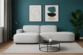 Narożnik modułowy CURSAL G lewostronny 271×166×73 cm – jasno szary Raven 6, zaokrąglone leżanki, wolnostojący