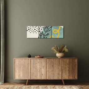 Obraz - Arkusze abstrakcyjne N⁰1 (z zegarem) (90x30 cm)