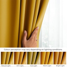 Żółta zaciemniająca zasłona termiczna 140x245 cm Pleat – Restilo