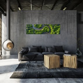 Obraz - Krajobraz leśny z rzeką (170x50 cm)
