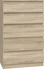 Komoda Malwa M5 | Dąb Sonoma | 70x40x109,5 cm | Komoda z 5 Szufladami