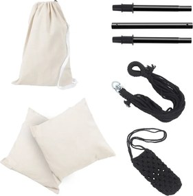 MIADOMODO Wiszący fotel bujany, beżowy