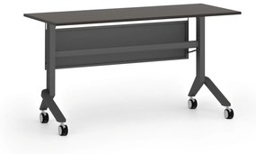 Mobilny stół PRIMO MOVE, 1400 x 600 mm, podstawa czarna, wenge