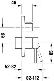 Jednouchwytowa bateria wannowa Duravit CircleChrom - Montaż podtynkowy - 2 tryby wylewki
