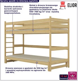 Sosnowe lakierowane łóżko piętrowe dla rodzeństwa - 5 rozmiarów Z5-C42