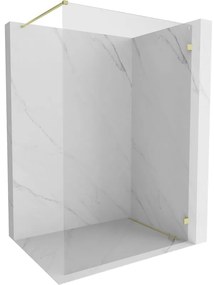 Mexen Lunar ścianka prysznicowa Walk-in prawa 140 x 200 cm, transparent 8 mm, złota szczotkowana - 830-140-000-55-00-P