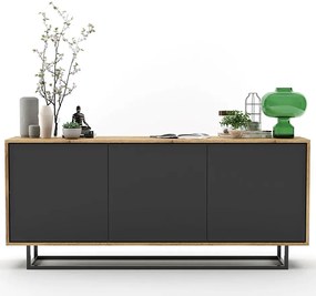 Komoda na nóżkach dąb wotan + grafit Z0-W04