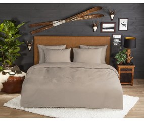Brązowa flanelowa pościel dwuosobowa 240x220 cm – Good Morning