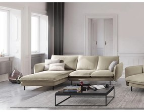 Beżowa sofa narożna Cosmopolitan Design Vienna, lewostronna