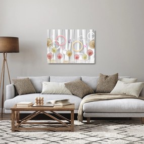 Abstrakcyjny obraz z dmuchawcami (70x50 cm)