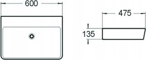 Mexen Lili umywalka nablatowa 60 x 47 cm, biała - 21136000