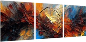 Obraz - Tekstura koloru (z zegarem) (90x30 cm)