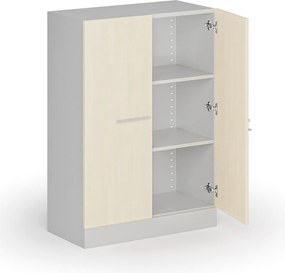 Metalowa szafa z drewnianymi drzwiami, demontowana, 1150 x 800 x 400 mm, brzoza