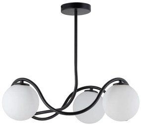 Lampa sufitowa nowoczesna - Vena 3 kolor czarny, klosze białe 33674