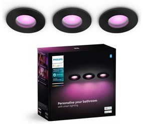 Philips-ZESTAW 3x LED RGBW Ściemnialne oświetlenie łazienkowe Hue XAMENTO 1xGU10/4,2W IP44