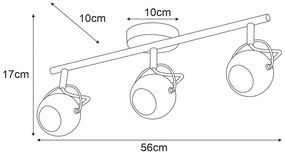 Czarna lampa sufitowa z okrągłymi reflektorami - S982-Kares