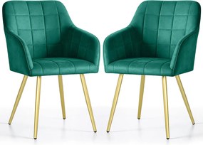 Zestaw 2 zielonych krzeseł w stylu glamour N6-K35