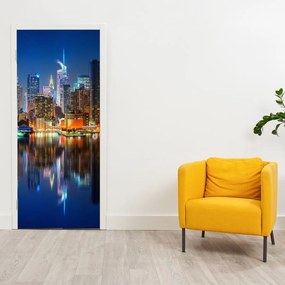 Fototapeta na drzwi - Manhattan nocą (95x205cm)