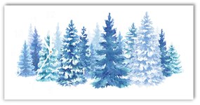 Zegar ścienny Poziomy Choinki Śnieg Święta Zima