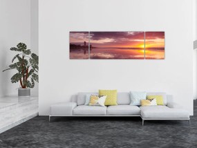 Obraz - Plaża o zachodzie słońca (170x50 cm)