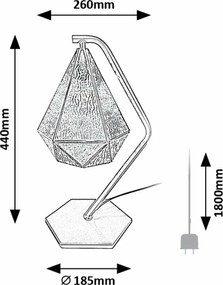 Rabalux 74200 vintage lampa stołowa Norah, złoty/niebieski