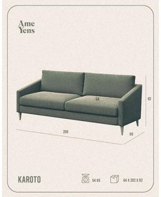 Beżowa aksamitna sofa 200 cm Karoto – Ame Yens