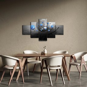 Obraz niebieskich abstrakcyjnych kul (125x70 cm)
