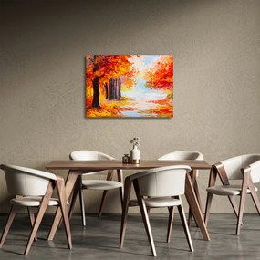 Obraz - Obraz olejny, kolorowa jesień (70x50 cm)