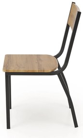 Zestaw drewniany stół + 4 krzesła, komplet naturalny / czarny MILTON