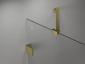 Mexen Lunar-F drzwi prysznicowe składane lewe 125 cm, transparent, złote szczotkowane - 836S-125-050-55-00-L