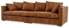 Koniakowa sofa z imitacji skóry 266 cm Hamburg – Scandic