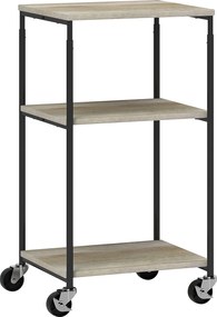 HOMCOM Stojak na Drukarkę z 3 Poziomami, Regulowany, Mobilny Biurkowy Stolik na Drukarkę, dla Home Office, Metal i Drewno