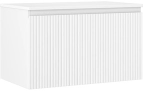 Mexen Rivel szafka łazienkowa podumywalkowa 80 cm z blatem, 1 szuflada, ryflowana , biała mat - 91A20-08047-1-BFC01