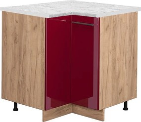 Szafka narożna bordowa czerwień wysoki połysk 80.5x60x82 fame-line