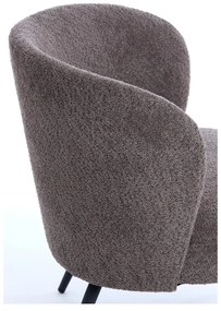 Ciemnobrązowy fotel z materiału bouclé Dieyda – Light &amp; Living
