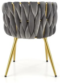 Krzesło tapicerowane K517 VELVET szare HALMAR