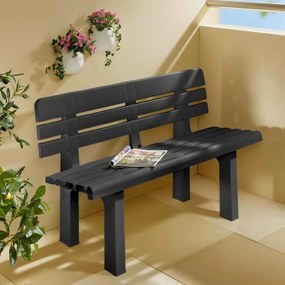 Ławka ogrodowa GENZIANA, 110x52x71cm, antracytowa I.P.A.E-Progarden