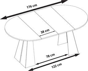 Industrialny stół rozkładany Fuego 100-176 cm z obręczą