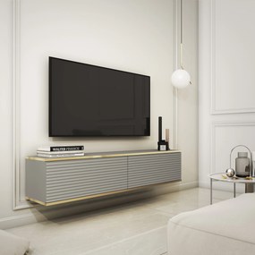 Szafka RTV wisząca VENEZIA 135 cm do Salonu pod Telewizor - Szary