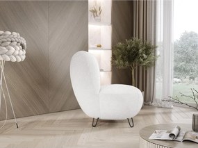 Fotel LUIS skandynawski wolnostojący na metalowych nogach w tkaninie NOW OR NEVER 01