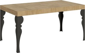 Stół rozkładany 160/244x80 cm Paxon dąb naturalny nogi antracytowe