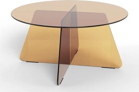 Brązowy szklany okrągły stolik ø 80 cm Samos – Actona