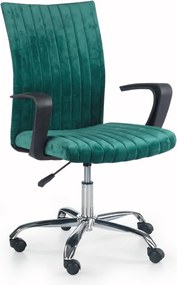 Fotel młodzieżowy do biurka Dekora, zielony welur