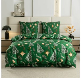 PrzytulneMieszkanie.pl PrzytulneMieszkanie.pl Pościel z mikrofibry GREEN CHRISTMAS zielone Rozmiar pościeli: 70 x 90 cm | 140 x 220 cm