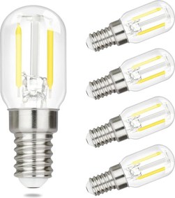 NETTLIFE Zestaw 4 żarówek LED E14 o barwie ciepłej bieli: vintage T22 2W retro Edison z gniazdem energooszczędnym 2700K