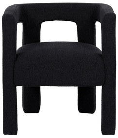 Krzesło z podłokietnikami z bukli i metalu - Czarny - SOFANA marki Pascal Morabito